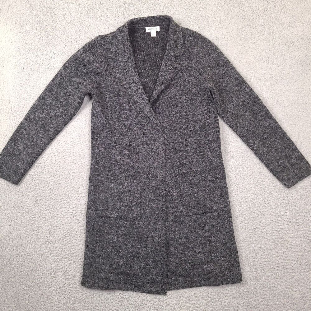 Monteau Anthropology Cardigan Sweater Women's‎ Medium Gray Open Front